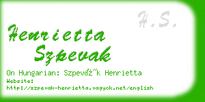 henrietta szpevak business card